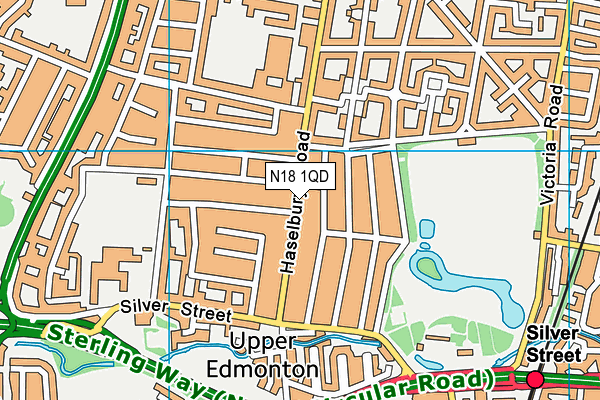 N18 1QD map - OS VectorMap District (Ordnance Survey)