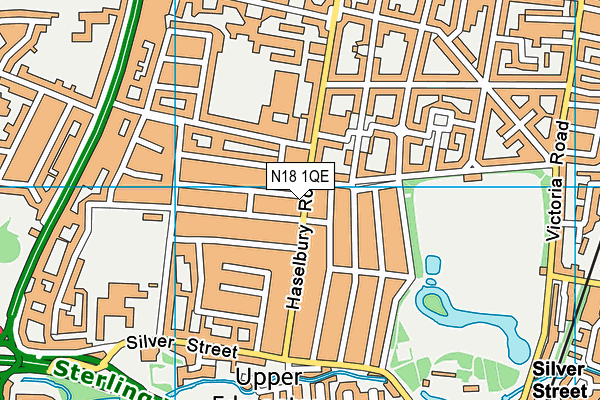 N18 1QE map - OS VectorMap District (Ordnance Survey)