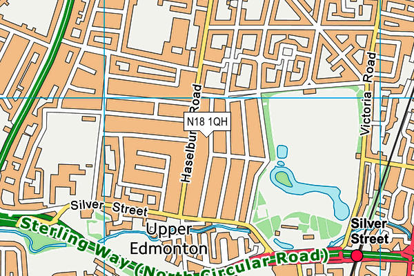 N18 1QH map - OS VectorMap District (Ordnance Survey)
