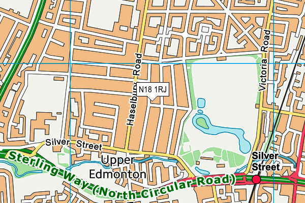 N18 1RJ map - OS VectorMap District (Ordnance Survey)