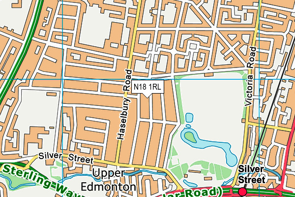 N18 1RL map - OS VectorMap District (Ordnance Survey)