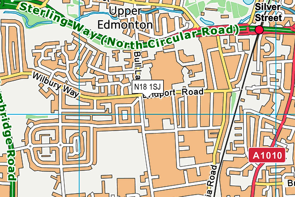 N18 1SJ map - OS VectorMap District (Ordnance Survey)