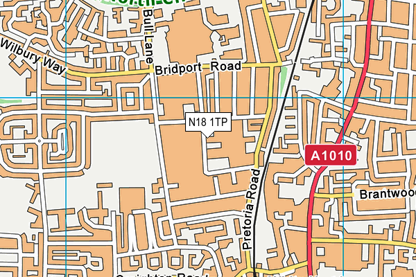 N18 1TP map - OS VectorMap District (Ordnance Survey)