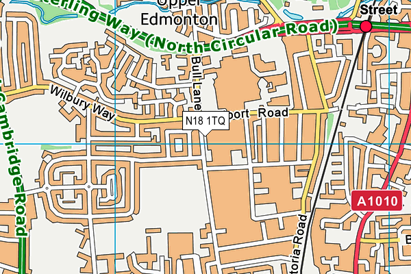 N18 1TQ map - OS VectorMap District (Ordnance Survey)