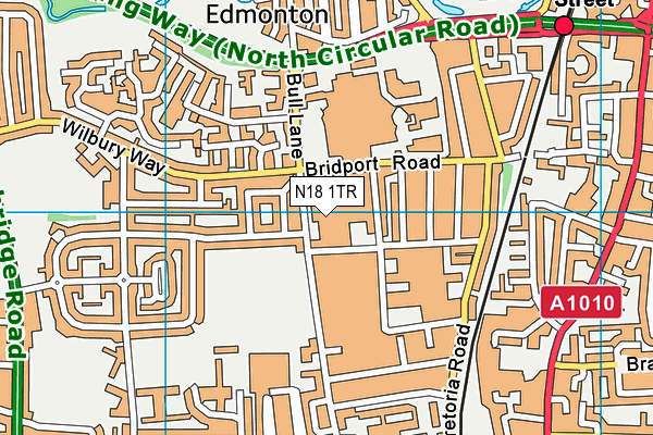 N18 1TR map - OS VectorMap District (Ordnance Survey)