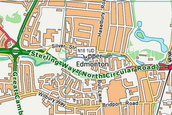 N18 1UD map - OS VectorMap District (Ordnance Survey)
