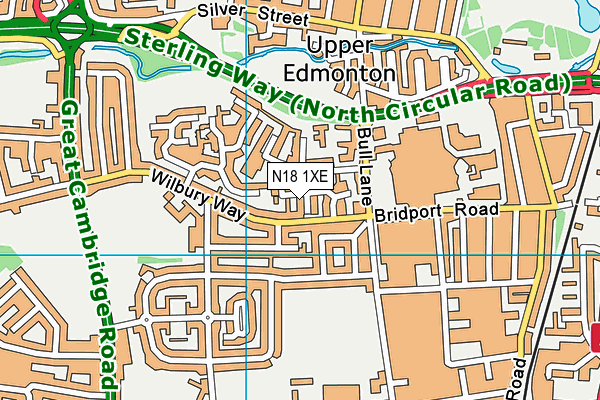 N18 1XE map - OS VectorMap District (Ordnance Survey)