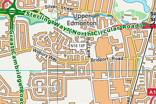 N18 1XF map - OS VectorMap District (Ordnance Survey)