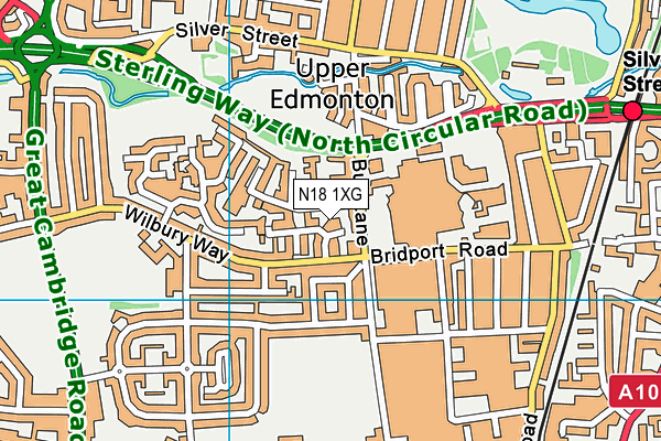 N18 1XG map - OS VectorMap District (Ordnance Survey)