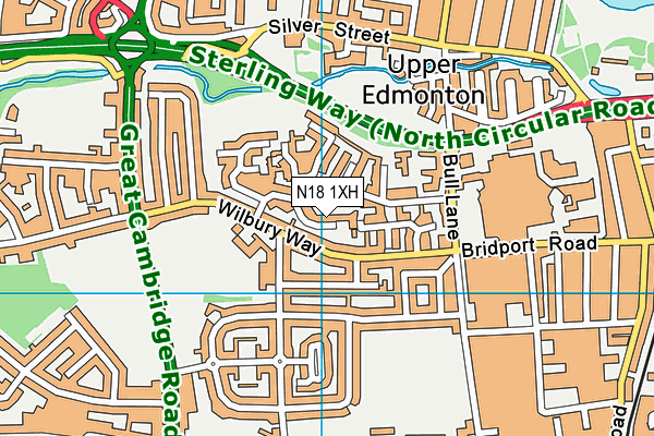 N18 1XH map - OS VectorMap District (Ordnance Survey)