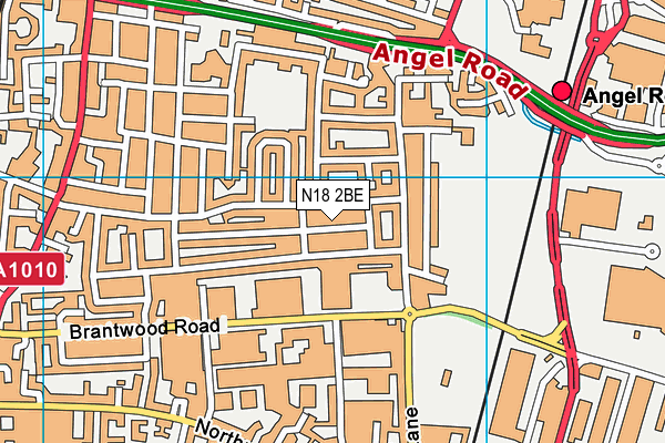 N18 2BE map - OS VectorMap District (Ordnance Survey)