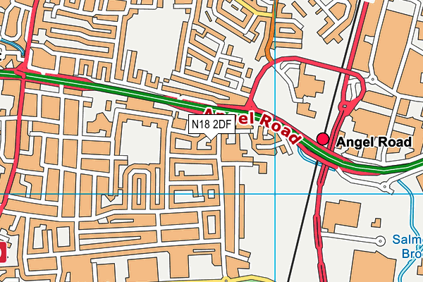 N18 2DF map - OS VectorMap District (Ordnance Survey)