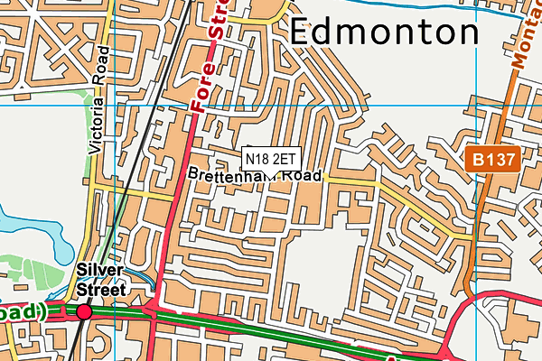 Brettenham Primary School map (N18 2ET) - OS VectorMap District (Ordnance Survey)