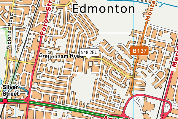 N18 2EU map - OS VectorMap District (Ordnance Survey)