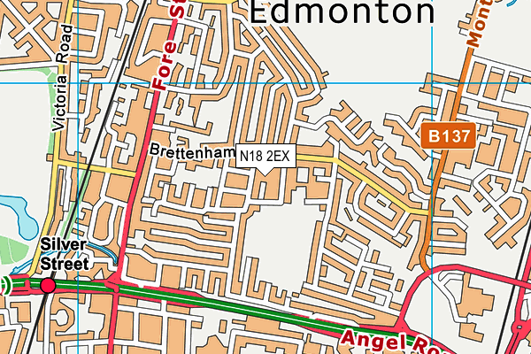 N18 2EX map - OS VectorMap District (Ordnance Survey)