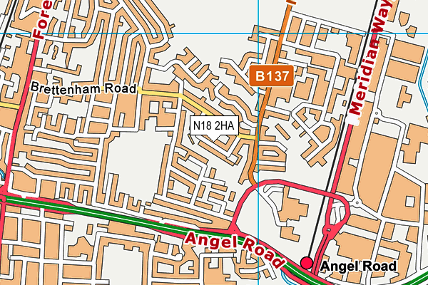 N18 2HA map - OS VectorMap District (Ordnance Survey)