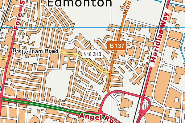 N18 2HB map - OS VectorMap District (Ordnance Survey)