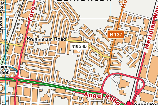 N18 2HD map - OS VectorMap District (Ordnance Survey)