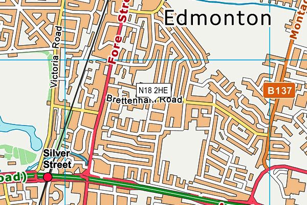 N18 2HE map - OS VectorMap District (Ordnance Survey)