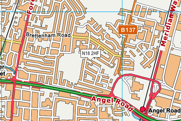 N18 2HF map - OS VectorMap District (Ordnance Survey)