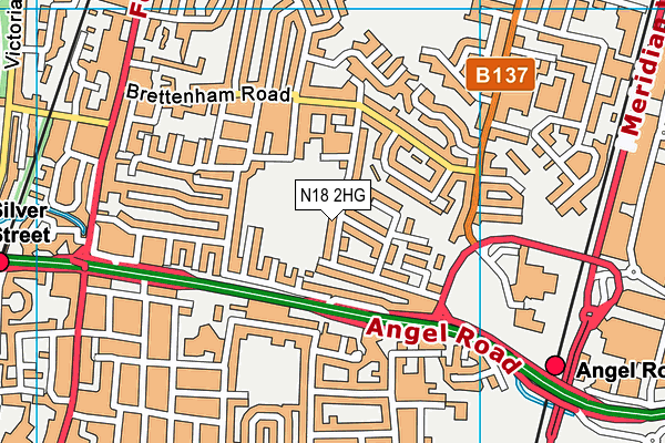 Craig Park map (N18 2HG) - OS VectorMap District (Ordnance Survey)