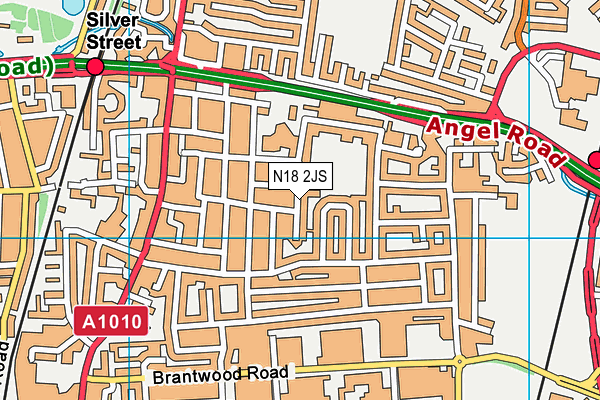 N18 2JS map - OS VectorMap District (Ordnance Survey)
