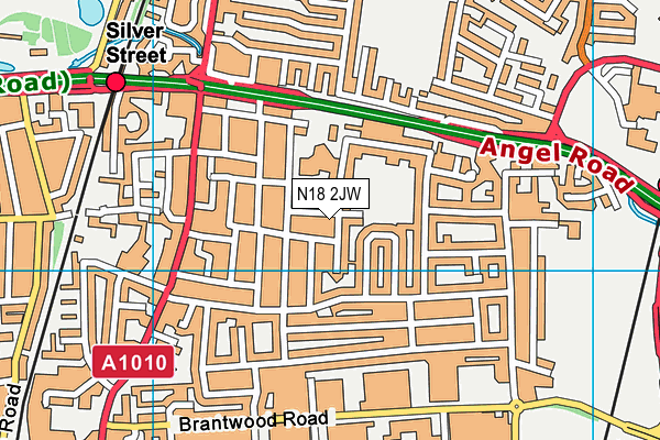 N18 2JW map - OS VectorMap District (Ordnance Survey)