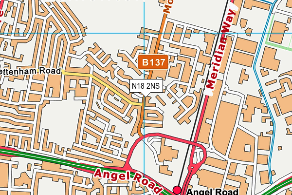 N18 2NS map - OS VectorMap District (Ordnance Survey)