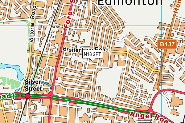 N18 2PT map - OS VectorMap District (Ordnance Survey)