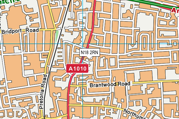 N18 2RN map - OS VectorMap District (Ordnance Survey)