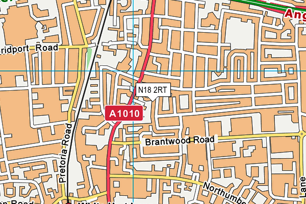 N18 2RT map - OS VectorMap District (Ordnance Survey)