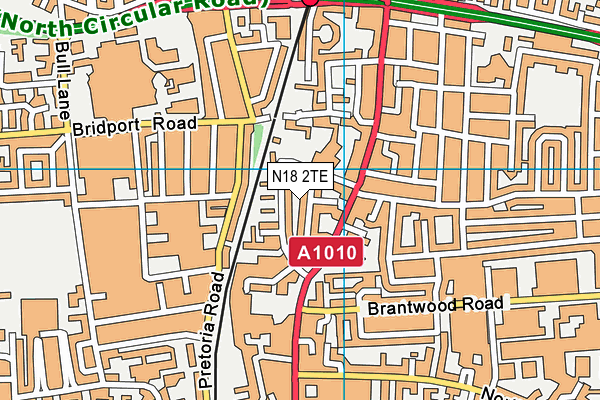 N18 2TE map - OS VectorMap District (Ordnance Survey)