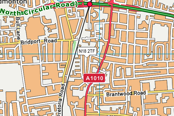 N18 2TF map - OS VectorMap District (Ordnance Survey)