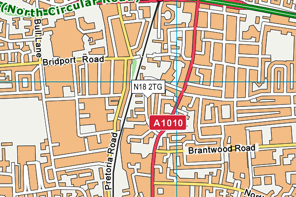 N18 2TG map - OS VectorMap District (Ordnance Survey)