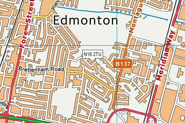 N18 2TU map - OS VectorMap District (Ordnance Survey)