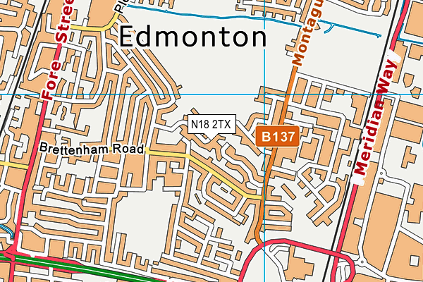 N18 2TX map - OS VectorMap District (Ordnance Survey)