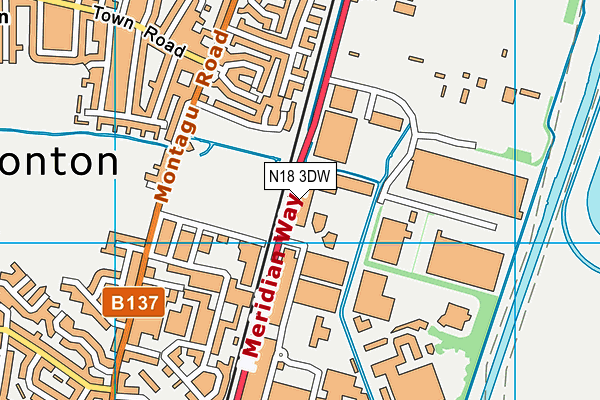 N18 3DW map - OS VectorMap District (Ordnance Survey)