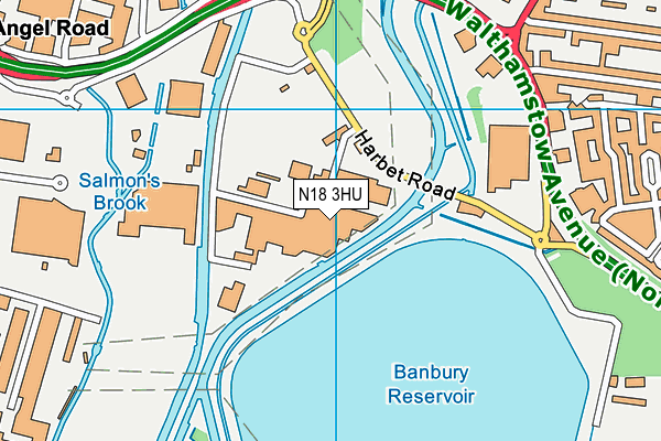 N18 3HU map - OS VectorMap District (Ordnance Survey)