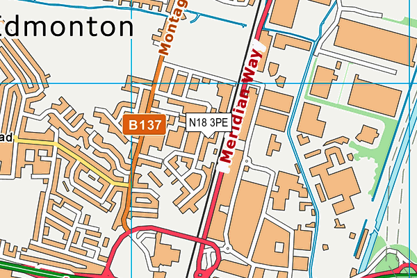 N18 3PE map - OS VectorMap District (Ordnance Survey)