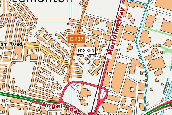 N18 3PN map - OS VectorMap District (Ordnance Survey)