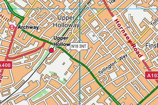 N19 3NT map - OS VectorMap District (Ordnance Survey)