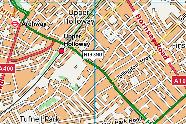 Energie Fitness (Archway) map (N19 3NU) - OS VectorMap District (Ordnance Survey)