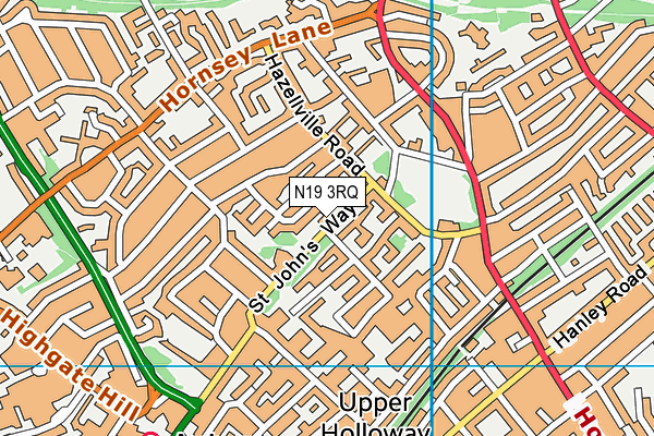 Caxton House map (N19 3RQ) - OS VectorMap District (Ordnance Survey)