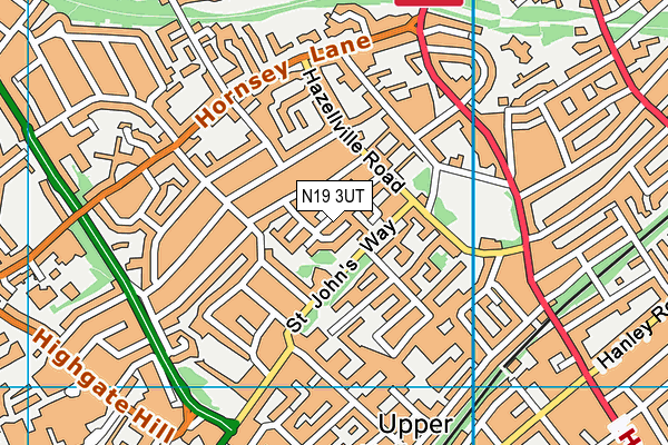 N19 3UT map - OS VectorMap District (Ordnance Survey)