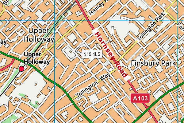 N19 4LS map - OS VectorMap District (Ordnance Survey)