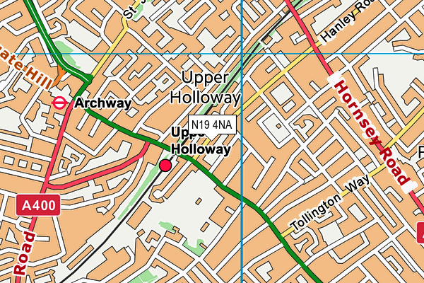 N19 4NA map - OS VectorMap District (Ordnance Survey)