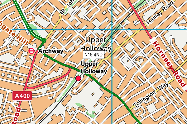 N19 4ND map - OS VectorMap District (Ordnance Survey)