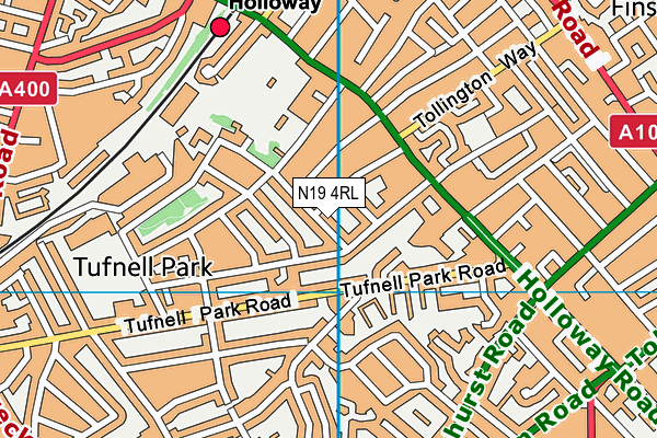 N19 4RL map - OS VectorMap District (Ordnance Survey)