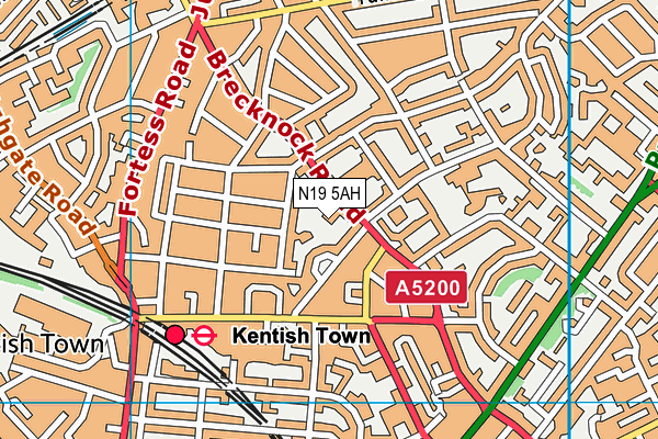 N19 5AH map - OS VectorMap District (Ordnance Survey)