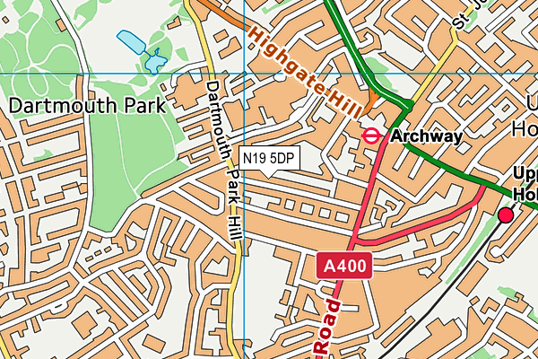 N19 5DP map - OS VectorMap District (Ordnance Survey)